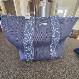 PINK Victoria's Secret Blue Floral Tote